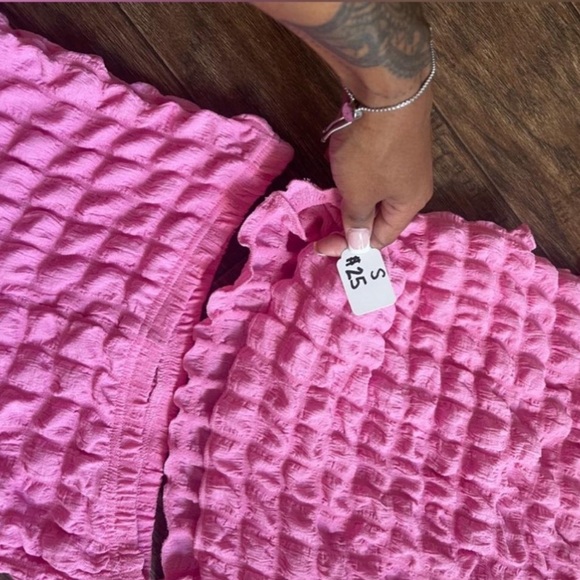 Pink BubbleGum Set | Waffle Textured NWT - Picture 5 of 5